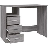 vidaXL Pisalna miza s predali siva sonoma 102x50x76 cm inženirski les | Shoptok.si
