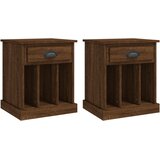  Noćni ormarići 2 kom boja dimljenog smeđi 43x36x50 cm | shoptok.hr