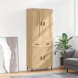 vidaXL Visoka komoda sonoma hrast 69,5x34x180 cm inženirski les | Shoptok.si