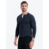 Ombre HENLEY men's neckline longsleeve - navy blue | Shoptok.si