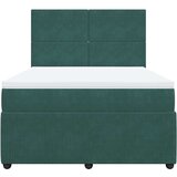 vidaXL Box spring postelja z vzmetnico temno zelen 140x190 cm žamet, (21306751) | Shoptok.si