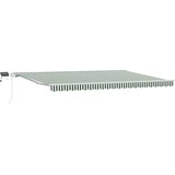  Ručno uvlačiva tenda s LED svjetlima Zelena i bijela 500x350 cm | shoptok.hr