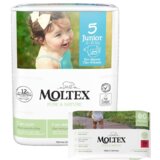 Moltex Pelene za bebe Pure&Nature 5, 11-16 kg, 25/1 + Vlažne maramice, 60 komada Cene