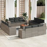 vidaXL 13-dijelni set vrtnih sofa od poliratana s jastucima sivi Cijene