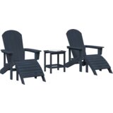  Set od 3 dijela vrtnih lounge stolica mornarska plava HDPE | shoptok.hr