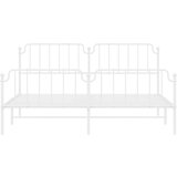 Metalni okvir kreveta uzglavlje i podnožje bijeli 193 x 203 cm | shoptok.hr