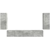  Set TV komoda 4 pcs Betonski sivi Konstruirano drvo | Eponuda.com