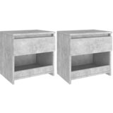 Furnova Nočna omarica 2 kosa betonsko siva 40x30x39 cm iverna plošča, (21926700) | Shoptok.si