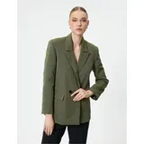 Koton Blazer Jacket Double Breasted Closure Button Covered Pocket