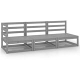 Maison Chic Seti vrtnega pohištva - Vrtna garnitura - Vrtni pohištvo set 3-delna siva trdna borovina, (21809533) | Shoptok.si