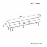 Hanah home TV komoda Paul, 180x50x29.6 cm, antracit | Eponuda.ba