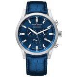 Claude Bernard muški aquarider chronograph plavi srebrni elegantno sportski ručni sat sa teget kožnim kaišem Cene