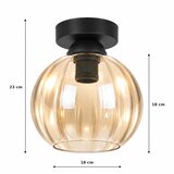 Brilagi LED stropna svetiljka R GLASS 1xE27/60W/230V prečnik 18 cm crna/zadimljeno bež | Eponuda.com