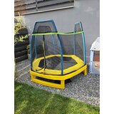  Trampolin Ø223 cm z varnostno mrežo, nosilnost do 150 kg, rumeno - rdeč | Shoptok.si