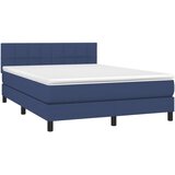  Krevet s oprugama i madracem plavi 140 x 190 cm od tkanine | shoptok.hr