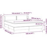  Krevet s oprugama i madracem ružičasti 160x200 cm baršunasti | shoptok.hr