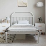  Metalni okvir za krevet s uzglavljem bijeli 100x200 cm | shoptok.hr
