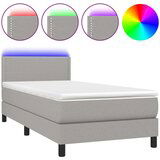  Box spring s madracem LED svjetlosivi 90x200 cm tkanina | shoptok.hr