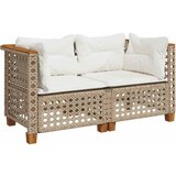 Maison Chic Vrtni kotni kavč - Zunanji kavč z blazinami 2 kosa bež poli ratan, (22040952) | Shoptok.si