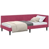vidaXL Kotna postelja z vzglavjem vinsko rdeča 100 x 200 cm Žamet | Shoptok.si