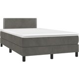 vidaXL Krevet box spring s madracem LED tamnosivi 120 x 190 cm baršun Cijene