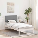 vidaXL Posteljni okvir z oblazinjenim vzglavjem Svetlo siva | Shoptok.si