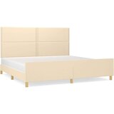  Okvir za krevet s uzglavljem krem 180 x 200 cm od tkanine | shoptok.hr