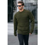 Madmext Khaki Crew Neck Knitted Sweater 6855 Cene