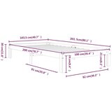  Posteljni okvir iz trdne borovine 100x200 cm, (20601642) | Shoptok.si