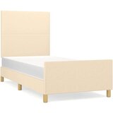 Posteljni okvir z vzglavjem krem 90x190 cm blago, (20794813) | Shoptok.si