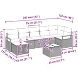  Kavčna garnitura 8 pcs Rjava poli ratan, (5000154934) | Shoptok.si