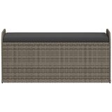  Klupa za pohranu s jastukom siva 115 x 51 x 52 cm od poliratana | shoptok.hr