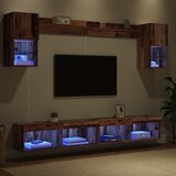 TV zidne jedinice s LED-om 6 pcs Staro drvo Konstruirano drvo | Eponuda.com