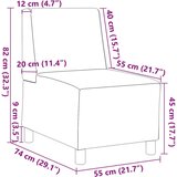 vidaXL Modularna sofa bez naslona za ruke tamno siva 55 cm umjetna koža | shoptok.hr
