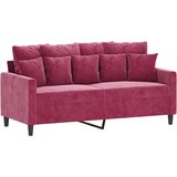  3-dijelni set sofa s jastucima crvena boja vina baršunasti | shoptok.hr