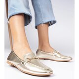 D/CEO marka niezdefiniowana Gold elegant moccasins with gold decoration and rhinestones Kalisa Cene