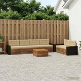  Set vanjskih sofa s jastukom 7 pcs Prirodna i bež Poliester | Eponuda.ba