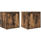  Stenska nočna omarica 2 kosa dimljeni hrast 38x34x40 cm | Shoptok.si