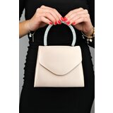 LuviShoes MONACO Beige Satin Women's Handbag Cene