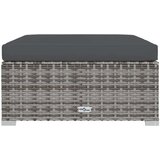  Vrtni tabure s jastukom sivi 70 x 70 x 30 cm od poliratana | shoptok.hr