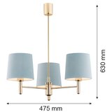  Argon 1484 - Luster na šipci PONTE 3xE27/15W/230V plava/mesing | Eponuda.com