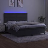  box spring s madracem LED tamnosivi 160x200 cm baršun | shoptok.hr