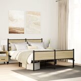 vidaXL Kovinski posteljni okvir brez vzmetnice sonoma hrast 160x200 cm Cene
