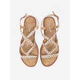 Shelvt Beige sandals decorated with rhinestones | Shoptok.si