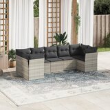 vidaXL 7-dijelni set vrtnih sofa svjetlosivi od poliratana | shoptok.hr