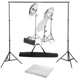  Komplet za fotografski studio sa setom svjetiljki i pozadinom Bijela 500 x 300 cm | Shoptok.si