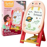  Edukativna dvostrana ploča za djecu "Artist" 56 elemenata - roza | shoptok.hr