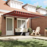 vidaXL Samodejna retraktibilna tenda oranžna in rjava 400x350 cm | Shoptok.si