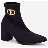 Zazoo Women's Heeled Boots With Gold Detail 3128 Black | shoptok.hr