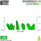 Green Stuff World Green Resin Crystals Medium | Zeleni smolasti kristali srednji 9–16mm (30 kom) | Eponuda.com